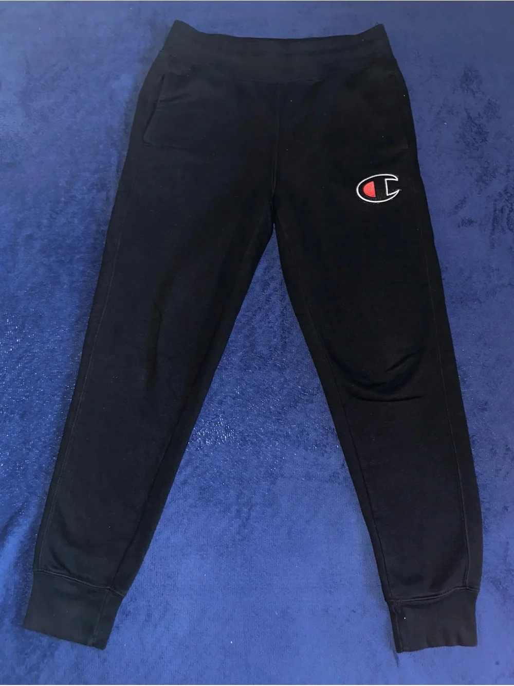 Men’s Champion Black Sweatpants Joggers Size Small S Embroidered C Logo